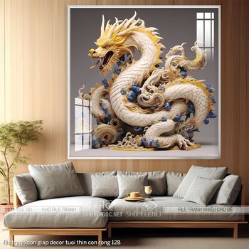 file tranh con giap decor tuoi thin con rong 128