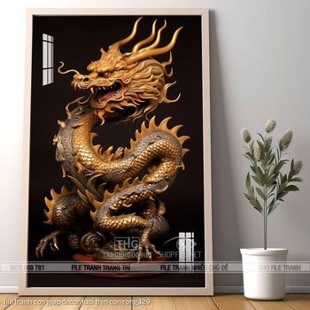 file tranh con giap decor tuoi thin con rong 129