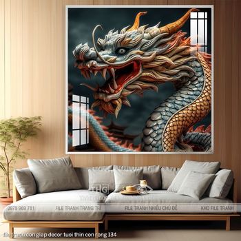 file tranh con giap decor tuoi thin con rong 134