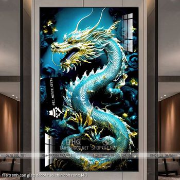 file tranh con giap decor tuoi thin con rong 140