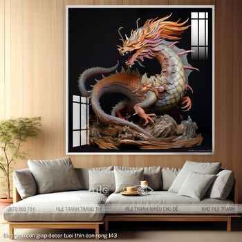 file tranh con giap decor tuoi thin con rong 143