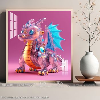 file tranh con giap decor tuoi thin con rong 145