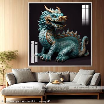 file tranh con giap decor tuoi thin con rong 148