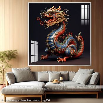 file tranh con giap decor tuoi thin con rong 154