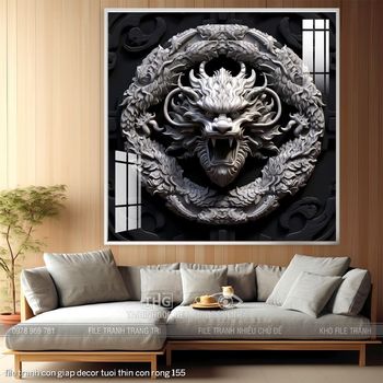 file tranh con giap decor tuoi thin con rong 155