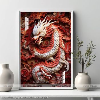 file tranh con giap decor tuoi thin con rong 157