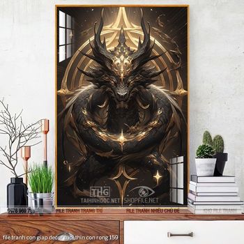 file tranh con giap decor tuoi thin con rong 159