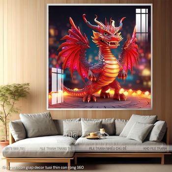 file tranh con giap decor tuoi thin con rong 160