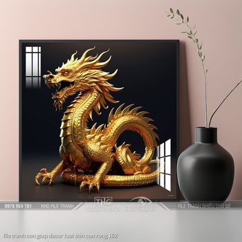 file tranh con giap decor tuoi thin con rong 162