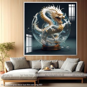 file tranh con giap decor tuoi thin con rong 163