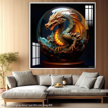 file tranh con giap decor tuoi thin con rong 165