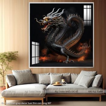 file tranh con giap decor tuoi thin con rong 167