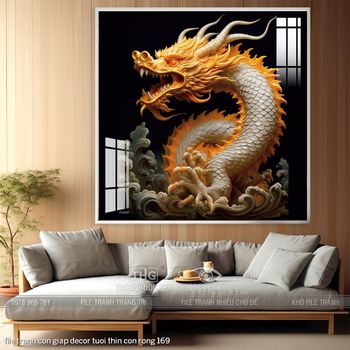 file tranh con giap decor tuoi thin con rong 169