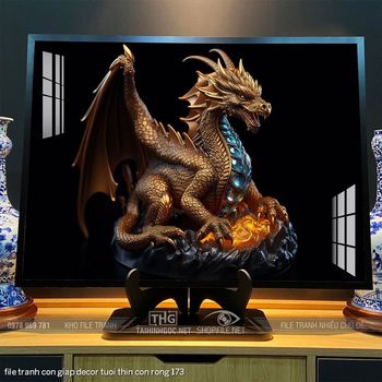 file tranh con giap decor tuoi thin con rong 173