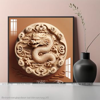 file tranh con giap decor tuoi thin con rong 175