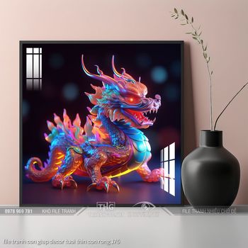 file tranh con giap decor tuoi thin con rong 176