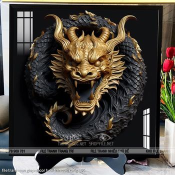 file tranh con giap decor tuoi thin con rong 186