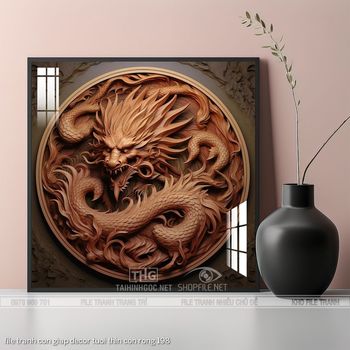 file tranh con giap decor tuoi thin con rong 198
