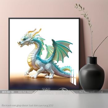 file tranh con giap decor tuoi thin con rong 203