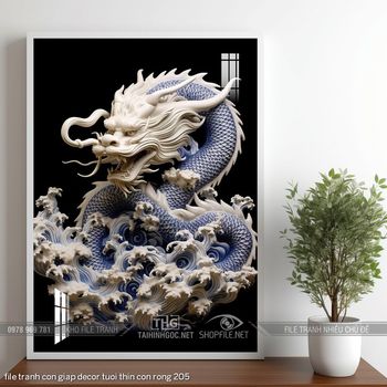 file tranh con giap decor tuoi thin con rong 205