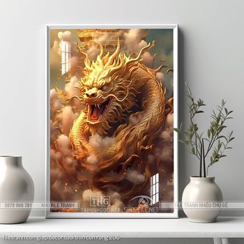 file tranh con giap decor tuoi thin con rong 206