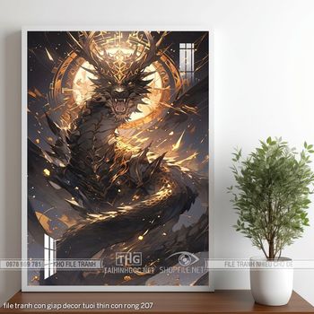 file tranh con giap decor tuoi thin con rong 207