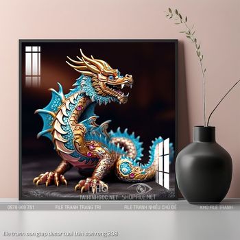 file tranh con giap decor tuoi thin con rong 208