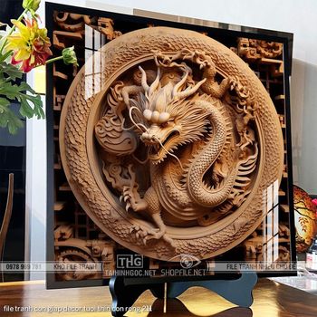 file tranh con giap decor tuoi thin con rong 211