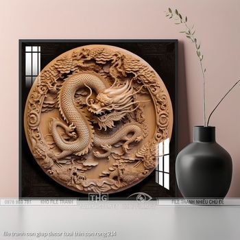 file tranh con giap decor tuoi thin con rong 214