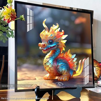 file tranh con giap decor tuoi thin con rong 219