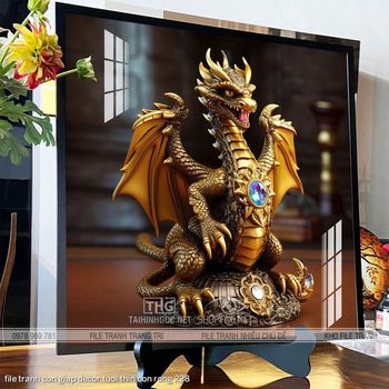 file tranh con giap decor tuoi thin con rong 228