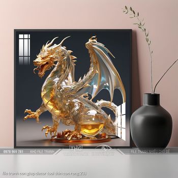 file tranh con giap decor tuoi thin con rong 231