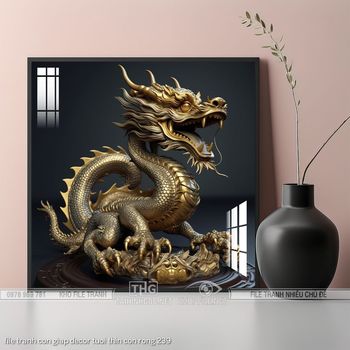 file tranh con giap decor tuoi thin con rong 239