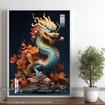 file tranh con giap decor tuoi thin con rong 244