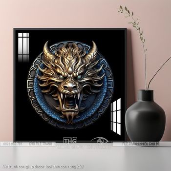 file tranh con giap decor tuoi thin con rong 252