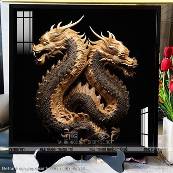 file tranh con giap decor tuoi thin con rong 266