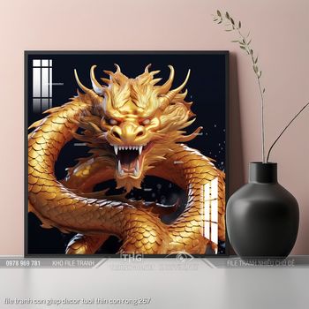 file tranh con giap decor tuoi thin con rong 267