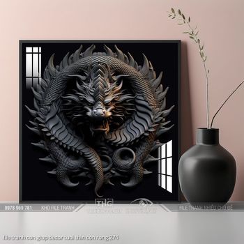 file tranh con giap decor tuoi thin con rong 274