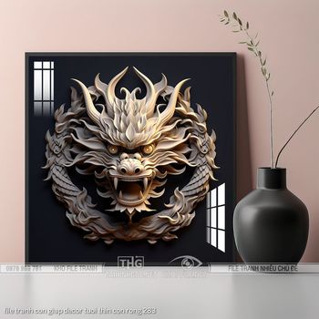 file tranh con giap decor tuoi thin con rong 283