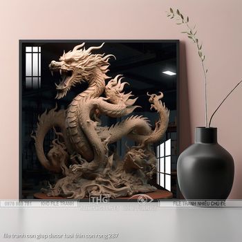 file tranh con giap decor tuoi thin con rong 287