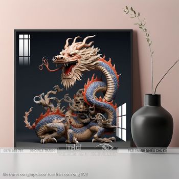 file tranh con giap decor tuoi thin con rong 292