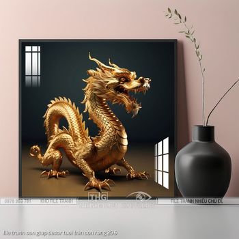 file tranh con giap decor tuoi thin con rong 296