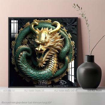 file tranh con giap decor tuoi thin con rong 297