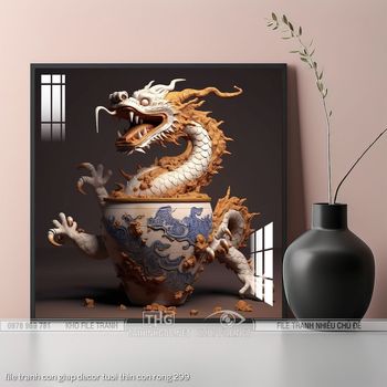 file tranh con giap decor tuoi thin con rong 299