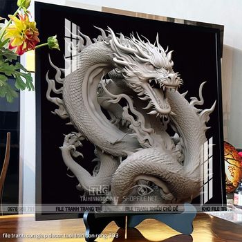 file tranh con giap decor tuoi thin con rong 303