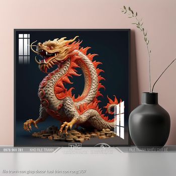 file tranh con giap decor tuoi thin con rong 307