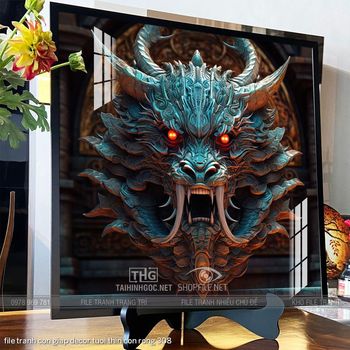 file tranh con giap decor tuoi thin con rong 308