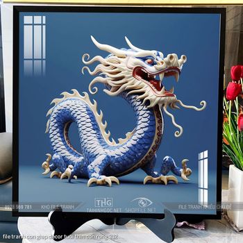 file tranh con giap decor tuoi thin con rong 312