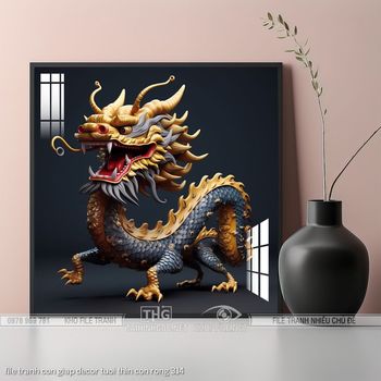 file tranh con giap decor tuoi thin con rong 314