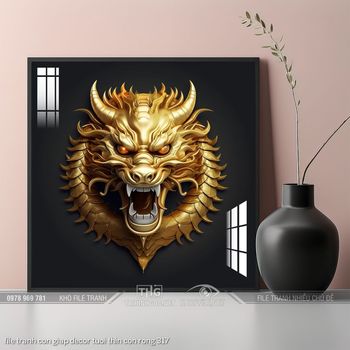 file tranh con giap decor tuoi thin con rong 317